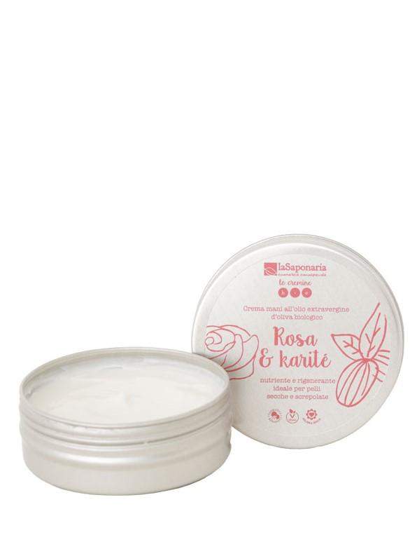 Crema Mani Rosa e Karité - La Saponaria-La Saponaria-corpo,crema mani,mani